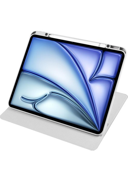 iPad Air 13 M2 2024 Uyumlu Kapaklı Kılıf Kalem Bölmeli Dönebilen Yatay Dikey Standlı Akıllı Kapak fırsatları