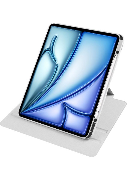iPad Air 13 M2 2024 Uyumlu Kapaklı Kılıf Kalem Bölmeli Dönebilen Yatay Dikey Standlı Akıllı Kapak indirimleri