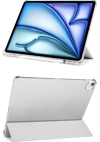 iPad Air 11 M2 2024 Air 6. Nesil uyumlu Kılıf Kalem Bölmeli Kapaklı Standlı Smart Akıllı Uyku Modlu