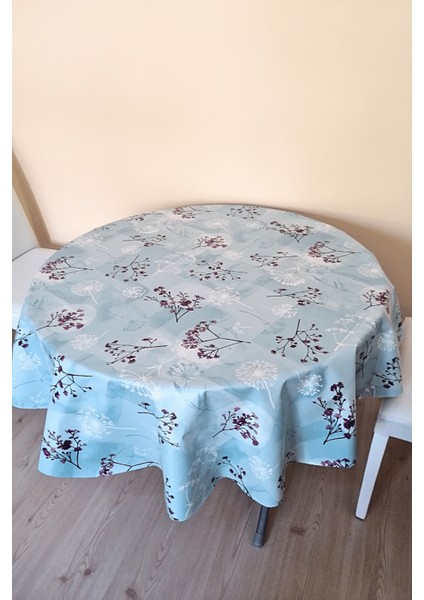 Altı Astarlı Yuvarlak Muşamba Masa Örtüsü - 140 cm Çap - ELG13