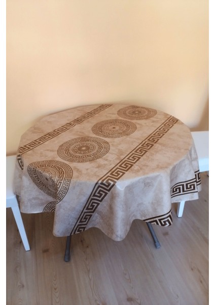 Altı Astarlı Yuvarlak Muşamba Masa Örtüsü - 140 cm Çap - ELG16