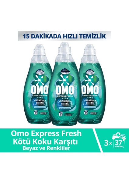 Express Fresh Kötü Koku Karşıtı Beyaz & Renkliler Sıvı Çamaşır Deterjanı 1480 ml x 3 Adet