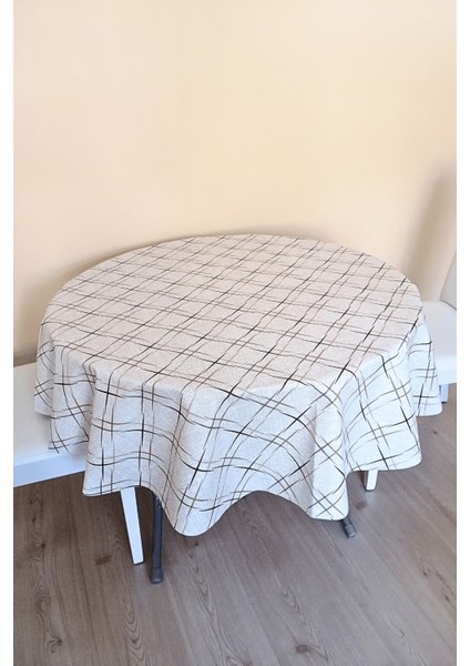 Altı Astarlı Yuvarlak Muşamba Masa Örtüsü -140 cm ÇAP-ELG31