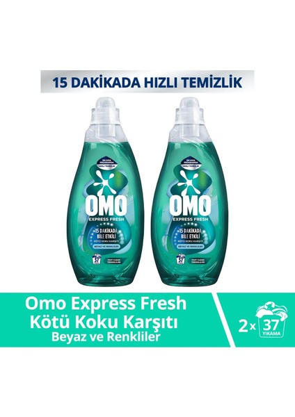 Express Fresh Kötü Koku Karşıtı Beyaz & Renkliler Sıvı Çamaşır Deterjanı 1480 ml x 2 Adet