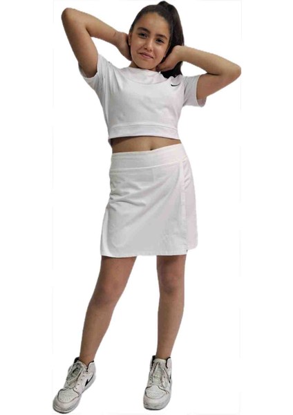 Kız Çocuk Beyaz Şort Etek 19MAYIS Bayram White Shorts Skirt Doğum Günü Parti fırsatları