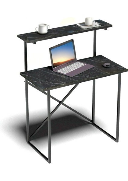 Raflı Çalışma Masası Laptop Masası Organizer Düzenleyici