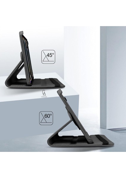 Apple iPad Pro 11 2024 M4 Uyumlu Kılıf A2836 A2837 360 Dönebilen Pu Deri Standlı Tablet Kılıfı