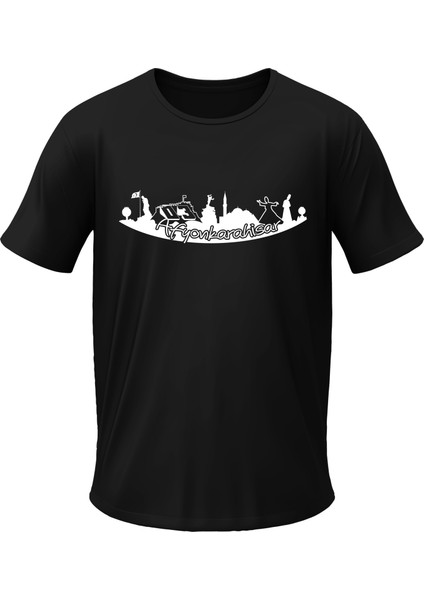 Afyonkarahisar Temalı Tişört Bisiklet Yaka Yazlık Erkek T-Shirt