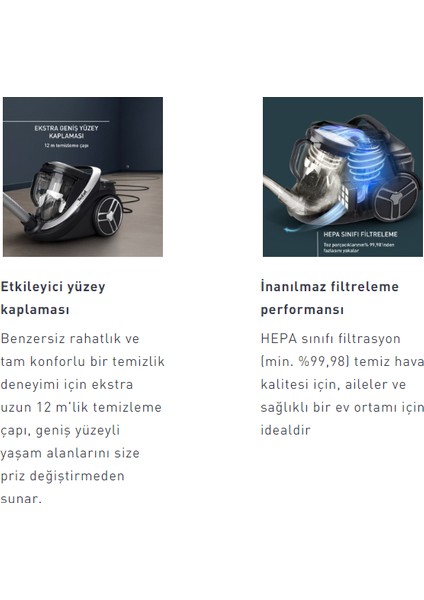 Ultra Düşük Enerji Yüksek Emiş Gücü Premium Silence Force Cyclonic 550W Toztorbasız Süpürge-Kablosuz Lambader Hediye