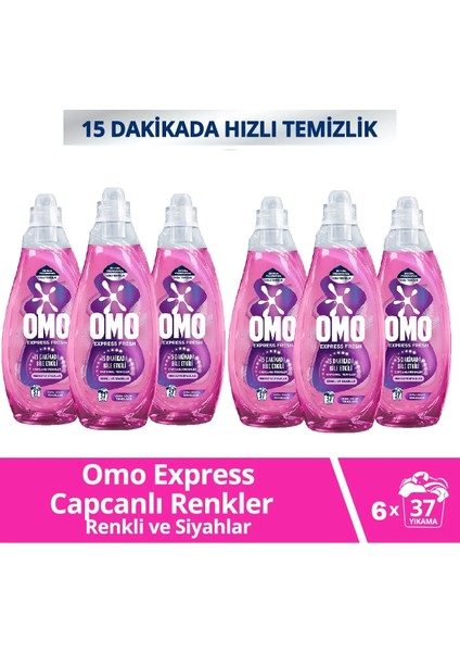 Express Fresh Capcanlı Renkler Renkli & Siyahlar Sıvı Çamaşır Deterjanı 1480 ml x 6 Adet