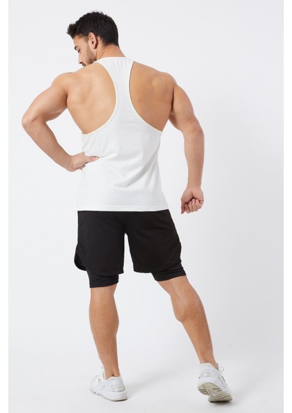 Erkek Spor Atleti Ince Askılı | Krem | Stringer | Workout Tanktop | modelleri