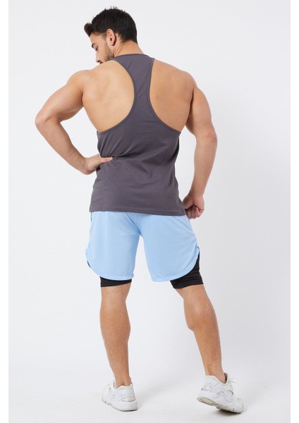 Erkek Spor Atleti Ince Askılı | Füme | Stringer | Workout Tanktop | fırsatları
