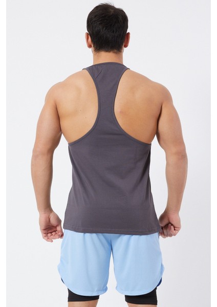 Erkek Spor Atleti Ince Askılı | Füme | Stringer | Workout Tanktop | indirimleri