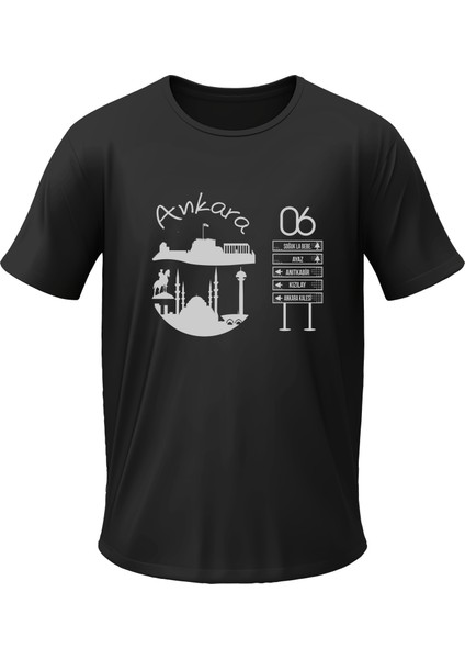 Ankara Temalı Tişört Bisiklet Yaka Yazlık Erkek T-Shirt