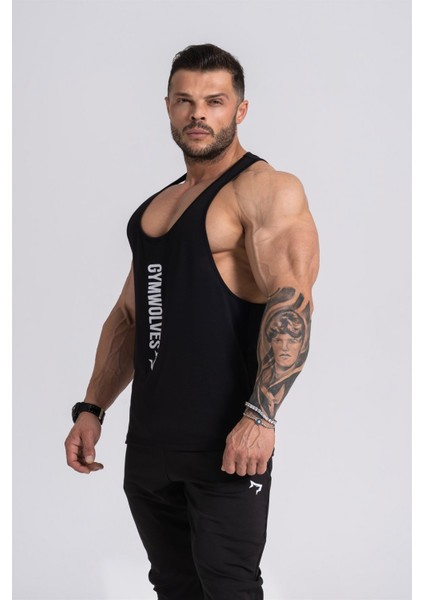 Erkek Spor Atleti Ince Askılı | Siyah | Stringer | Workout Tanktop | indirimleri