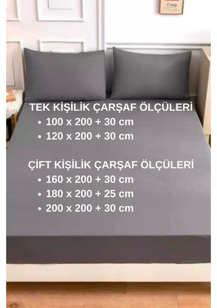 Siyah Renkli Pamuklu Ranforce Kumaştan Tek / Çift Kişilik Fitted Lastikli Çarşaf Takımı modelleri