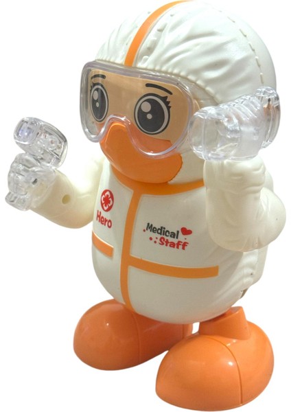 Robot Pilli Işıklı Sesli Müzikli Medical Dancing Robot 18 cm