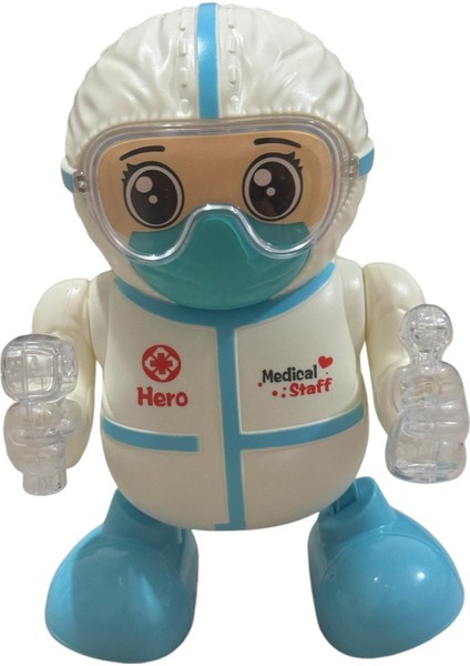 Robot Pilli Işıklı Sesli Müzikli Medical Dancing Robot 18 cm modelleri