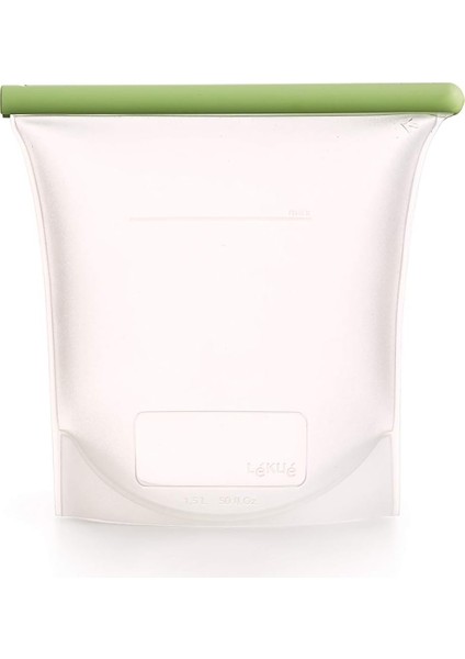 Yeşil-Şeffaf Silikon Saklama Çantası - 1500 ml