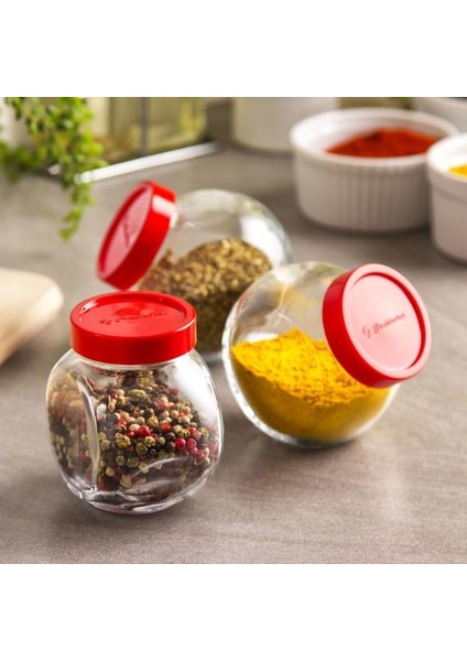 Bella Mini Kavanoz Kırmızı Kapaklı Baharatlık 80386 200 ml 6'lı