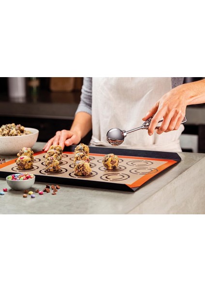 Pişirme Matı, Çift Çizgili Makaron Matı, Yanmaz Yapışmaz Kurabiye Pişirme Matı