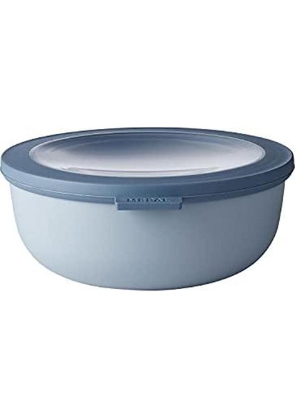 - Multi Bowl Cirqula Round - Kapaklı Saklama Kabı - Buzdolabı, Mikrodalga Fırın ve Saklama Kabı Olarak Hava Geçirmez Saklama Kutusu Olarak Uygundur - 1250 ml - Nordic Blue