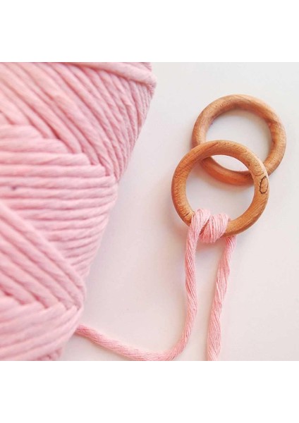 Marifetlerim - Pembe Büklüm Makrome Ipi 4 mm 250 Gram