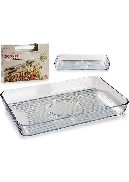 Borcam Izgara Tabanlı Dikdörtgen Fırın Tepsisi, 40 cm x 27 cm