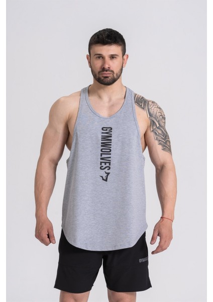 Spor Atleti | Stringer | Workout Tanktop | Gri | Comfortable Serisi