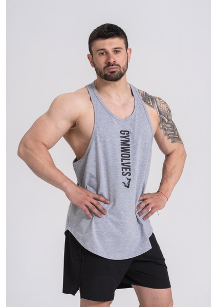 Spor Atleti | Stringer | Workout Tanktop | Gri | Comfortable Serisi