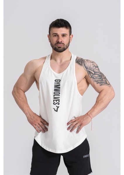 Spor Atleti | Stringer | Workout Tanktop | Krem | Comfortable Serisi