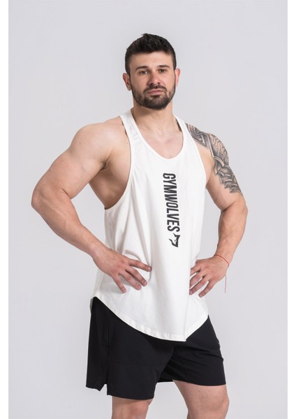 Spor Atleti | Stringer | Workout Tanktop | Krem | Comfortable Serisi