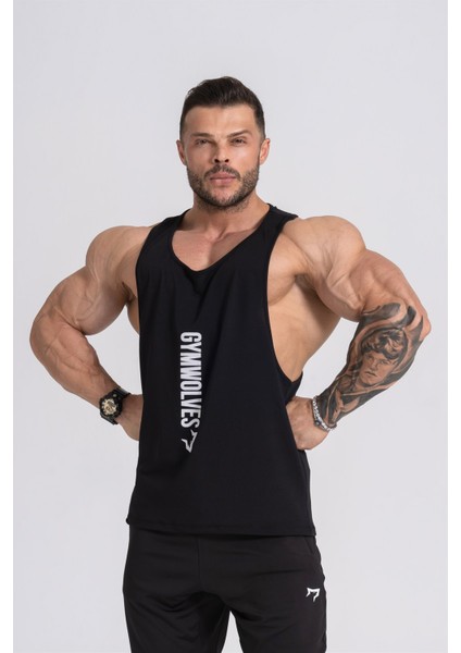 Spor Atleti | Stringer | Workout Tanktop | Siyah | Comfortable Serisi