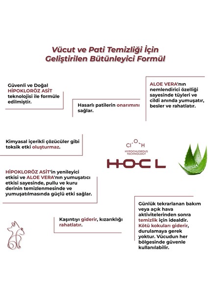 Paw&coat Vücut ve Pati Temizleme Spreyi %100 Doğal Günlük Temizlik ve Bakım 250 ml