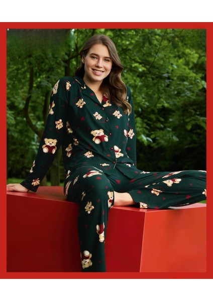 Kadın Süet Önden Düğmeli Likralı Pijama Takımı 9 - 1 Adet fiyatları