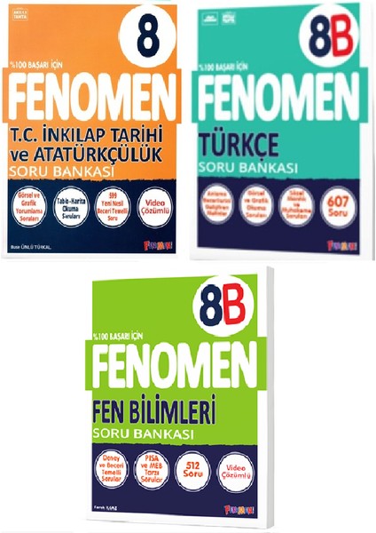 Fenomen 8. Sınıf Fen Bilimleri - B + Türkçe - B + Inkılap Tarihi