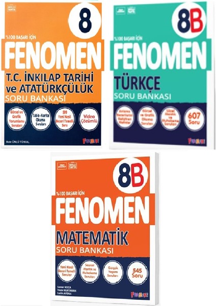 Fenomen 8. Sınıf Matematik - B + Türkçe - B + Inkılap Tarihi