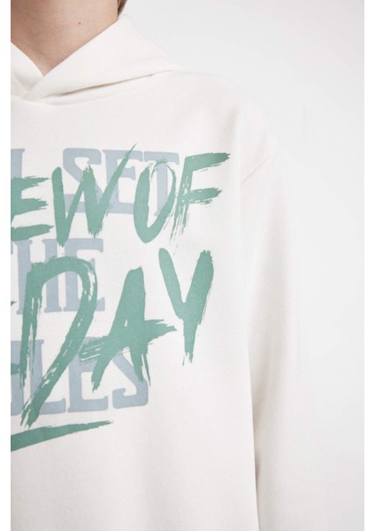 Erkek Çocuk Baskılı Kapüşonlu Sweatshirt C9801A824WN indirimleri