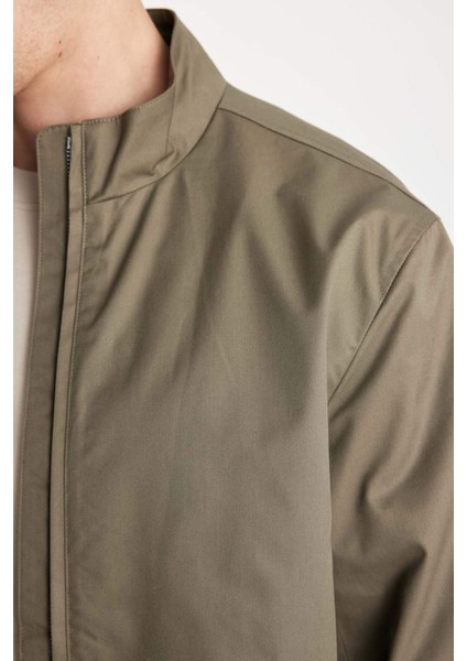 Su İtici Slim Fit Mont Ceket Dar Kesim Dik Yaka Fermuarlı Cepli Astarlı Mevsimlik Hafif İnce D1238AX24WN indirimleri