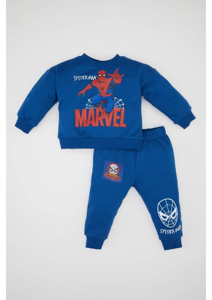 Erkek Bebek Marvel Comics Bisiklet Yaka Sweatshirt Beli Lastikli Jogger Eşofman Altı 2'li Takım D5937A524WN