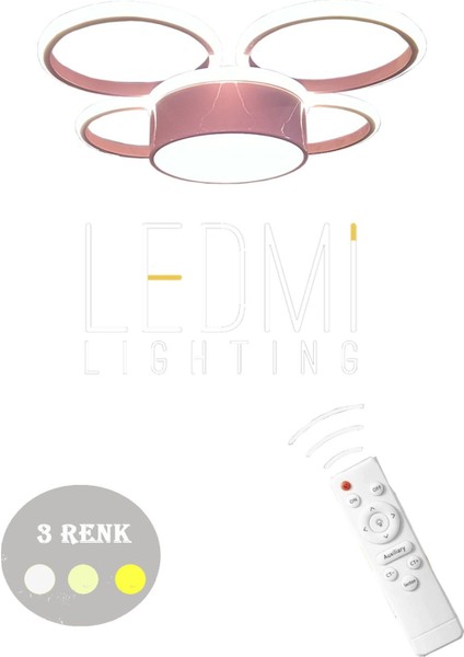 Tekno Trust 3 Renk Çoçuk Avizesi Odası Avize Aydınlatma Spor Avize Plafonyer Pembe Barbie