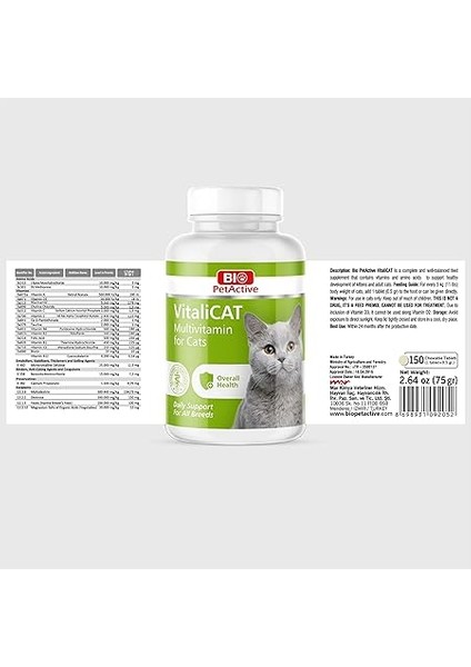 Vitalicat Kediler Için Multivitamin 150 Tablet Vitalicat Multivitamin fiyatları