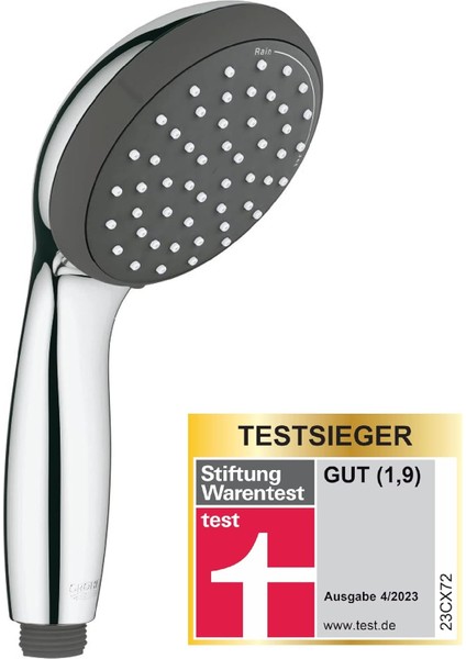 Vitalio Start 100 El Duşu, 2 Akışlı, Düşmeye Dayanıklı, Su Tasarruflu, Kireç Önleyici Sistem, Banyo, Duş Başlığı, Krom, 27946000