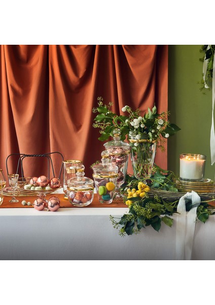 Dalia 24 Ayar Altın Yaldızlı 29,5 cm 2 Parça Kapaklı Cam Kavanoz 9-01150134 modelleri