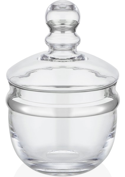 Dalia Platin Yaldızlı 21,4 cm Kapaklı Cam Şekerlik 9-01140066