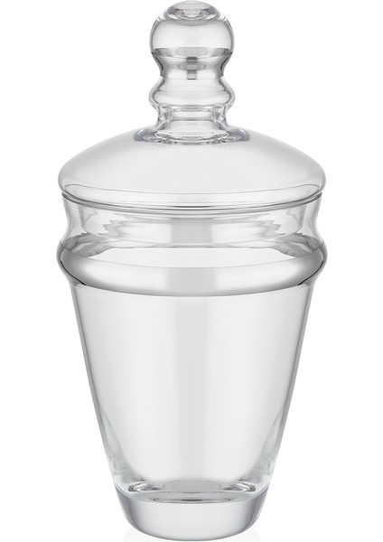 Dalia Platin Yaldızlı 29,5 cm 2 Parça Kapaklı Cam Kavanoz 9-01150135