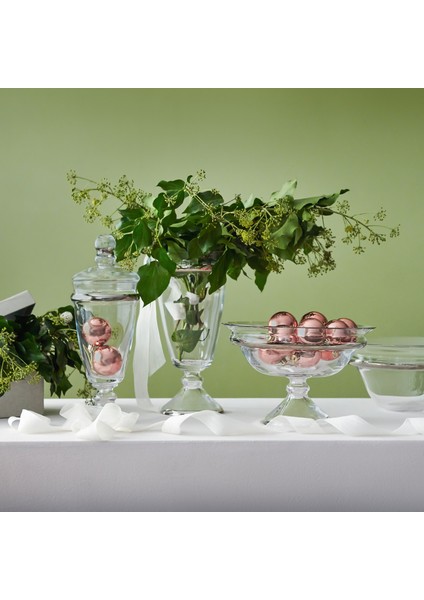 Dalia Platin Yaldızlı 29,5 cm 2 Parça Kapaklı Cam Kavanoz 9-01150135 modelleri