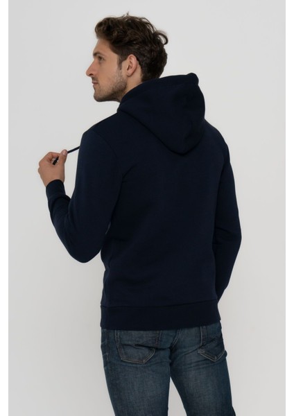 Jack & Jones Erkek Kapüşonlu Logo Baskılı Sweatshirt - Splash