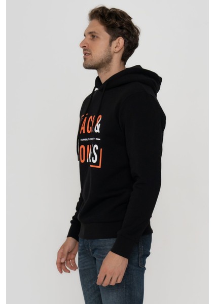 Erkek Göğüs Logo Baskılı Kapüşonlu Sweatshirt - Tap