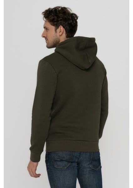 Erkek Göğüs Logo Baskılı Kapüşonlu Sweatshirt - Tap